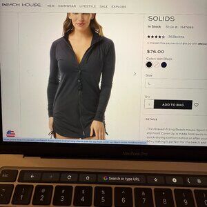 Beach House Sport Interval Long Sleeve Side Tie Zip Front Cover Up